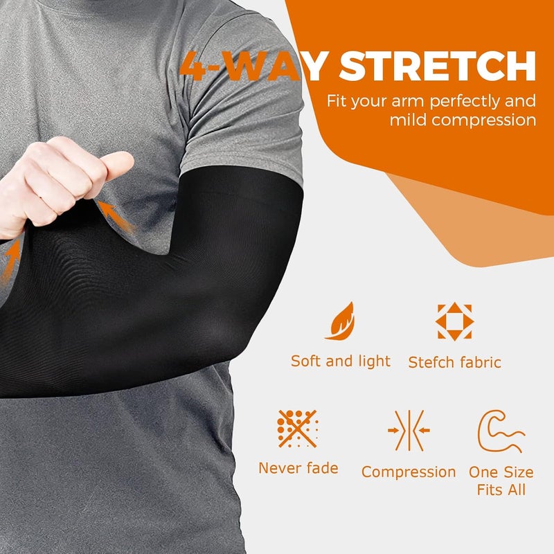 AURUZA Arm Sleeves for Men & Women - UV Sun Protection, Cooling Compression - Image 2